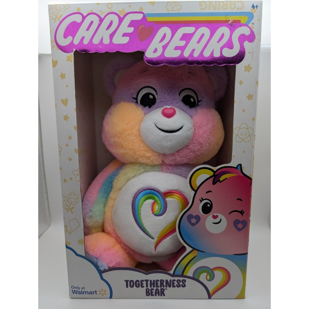 Care Bears Togetherness Bear Plush 14' Rainbow Tie Die Walmart Exclusive NEW